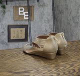 Style & Co. Womens Ginifur Embellished Strappy Wedge Sandals Platino Gold 7.5M