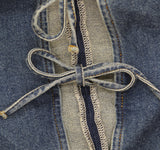 ELOQUII Womens Plus Size Tie Front Sleeveless Denim Vest Medium Wash Blue 18W