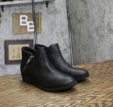 Sun + Stone Womens Adelinee Faux Leather Ankle Boots 10017856000 Black 5M