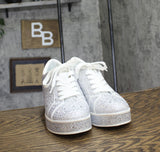 INC International Concepts Womens Aideen Wedge Sneakers Silver Bling Gray 9.5M