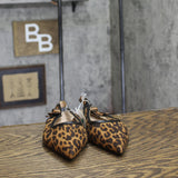 A New Day London Slingback Pointed Toe Flats 94303557 Cheetah Brown 8M