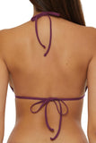 Becca Womens Standard Play Triangle Bikini Top 713057 Aubergine Purple L