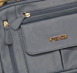 Multi Sac Faux Leather Shoulder Bag Square Dusty Blue One Size
