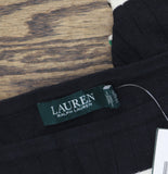 Lauren Ralph Lauren 3/4 Sleeve Striped Ribbed Sweater Dress Black Multi XS