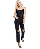 And Now This Womens Distressed Ultra High Rise Straight Jeans Black 29
