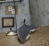 INC International Concepts Slingback Pumps Kitten Heels Silver Crinkle Gray 9.5M