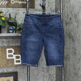 DG2 Womens Classic Stretch Pull-On Bermuda Short 724452-Petite Dark Blue PM