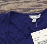 Eyeshadow Juniors Flutter-Sleeve High-Low Blouse Top Navy Blue M