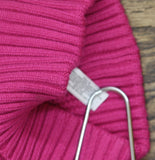 On 34th Rib-Knit Beanie with Pom Pom and Rolled Cuff MO1542501 Bright Pink