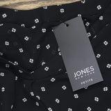 Jones New York Womens Petite V-Neck 34-Sleeves Print Top 10894066 Black Multi PS