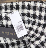 City Studio Womens Tweed Pearl Embellished Collar Cocktail Dress Black / White 0