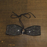 Significant Other Womens Niah Embellished Bikini Top SN2414T-F1 Charcoal Gray 10