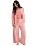 State Of Day Womens Fluid-Knit Pajama Pants 100189720MS Sea Coral Pink M