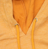 White Mark Hoodie Kangaroo Pocket V Neck Knit Sweatshirt Dress Orange L