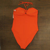 Andie Zoe Tie-Neck One-Piece Swimsuit AO614 Vermillion Orange XL