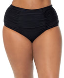 Raisins Curve Ruched Bikini Swim Bottom Black 18W