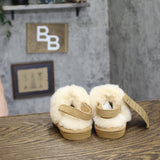 Bearpaw Suede Faux Fur Water-Repellent Slip-On Slippers Iced Coffee Brown 8T