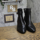 Style & Co.. Savvyyy Belt Booties Heeled Faux Leather Black 8M