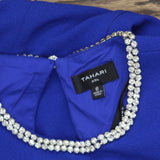 Tahari ASL Womens Rhinestone Trim Shift Dress DAM625-T4 Cobalt Blue 6
