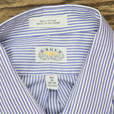 Eagle Shirtmakers Striped Non-Iron Cotton Dress Shirt Blue Multi Big 19 34/35