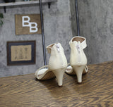 Style & Co. Womens Phillyis Two-Piece Evening Sandals Off White Gold Sparkle 6M