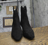 INC International Concepts Womens Secia Western Booties Black Microsuede 10M