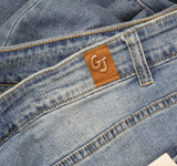 Gogo Jeans Distressed Frayed Straight-Leg Jeans Medium White Wash Blue 20W