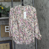 NY Collection Woven Floral Blouse with 3/4 Dolman Sleeves Black Floral Multi M