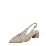 Franco Sarto Pump Faux Leather Woven Alabaster Off White MISMATCH (7.5M/8M)