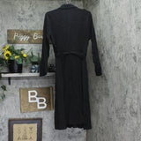 Halston Womens Wear to Work Collared V-Neck Long Sleeve Dress HD4H8ACL Black 14