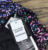 Island Escape Printed Halter-Back Tankini Swim Top Black / Pink Multi 18W