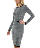 BCX Juniors Round-Neck Sequin-Embellished Bodycon Dress 1103894 Black Multi XL