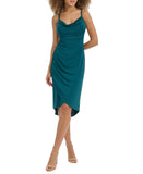 Siena Womens Sleeveless Cowlneck Bodycon Dress SATP2034 Gem Blue Green 4