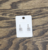 Mint Fashion Elegant Cubic Zirconia Studded Drop Earrings Silver Gray .50"