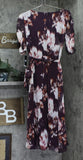 DKNY Womens Printed Surplice-Neck Tie-Waist Dress DD4FI786 Raisin Purple Multi 8
