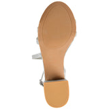 Journee Collection Womens Glittery Bella Strap Heels BELLA Silver Gray 8M