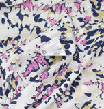 JM Collection Women's 3/4-Sleeve Printed Pleat Back Blouse Pink Multi XL