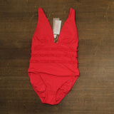 Mimi Flamingo Soleil Solids Sonny One Piece Swimsuit 900050231 Punch Pink Red 4