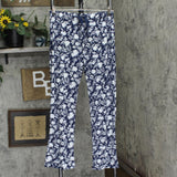 Lands' End Womens Knit Pajama Pants 1678eafef5f80b Navy Blue Floral S