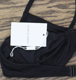 Solid & Striped Eva Bikini Top Cloud Terry Underwire Swim Top Noir Black M