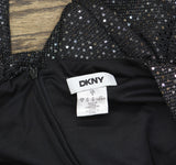 DKNY Womens Metallic-Dot Gathered-Waist Dress DD4IZ632 Black / Silver 4