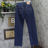 Levi's 501 Curve Stretch Jeans Button Fly Dark Blue 25x30