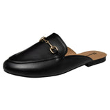 Alpine Swiss Erin Womens Flat Mules Loafers Round Toe Blackless Black 7M
