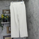 DKNY Womens Seersucker High Rise Wide-Leg Pants Travertine Brown Stripe 14