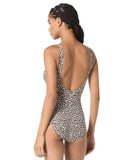 Michael Michael Kors Grommet Lace-Up One-Piece Swimsuit White Leopard Multi 4