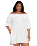 Lauren Ralph Lauren Womens Plus Size White Off The Shoulder Dress White 2X