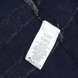 Quacker Factory Womens Sequin Naturcal Full Zip Knit Jacket Navy Blue L