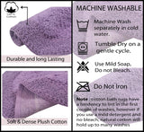 Home Weavers Double Ruffle Collection Bathroom Rugs 4-Piece Set Purple Standard