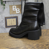 Wild Fable Womens Danika Stretch Tall Combat Boots Block Heel Platform Black 8M