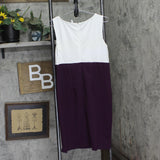 Ny Collection Petite Two-Piece Dress Set with Jacket Plum Purple / White 10P